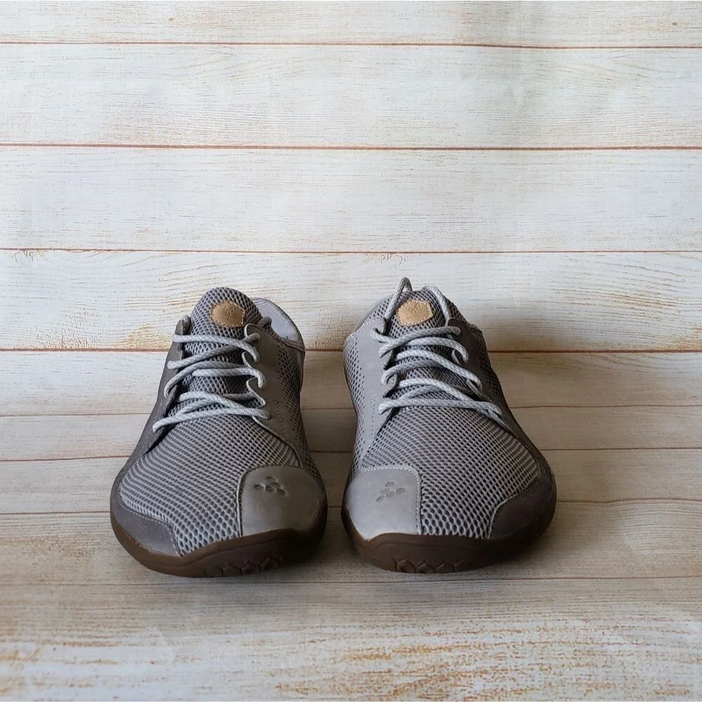 Vivobarefoot Primus Trio Leather/Mesh Grey Walking Running Outdoor Sneakers Men